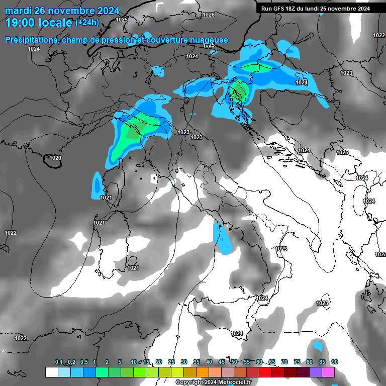 Modele GFS - Carte prvisions 