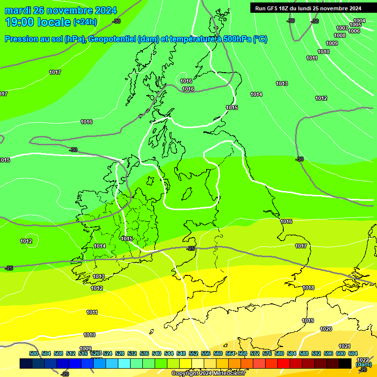 Modele GFS - Carte prvisions 