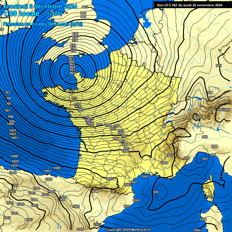 Modele GFS - Carte prvisions 