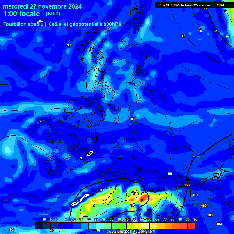 Modele GFS - Carte prvisions 