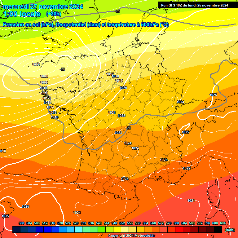 Modele GFS - Carte prvisions 