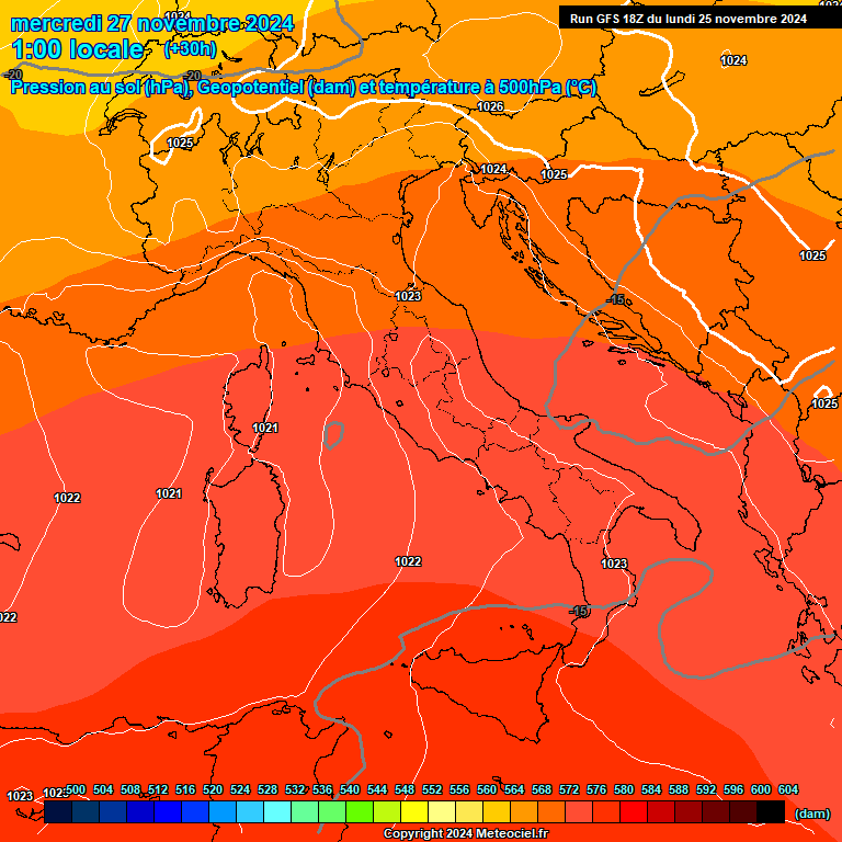 Modele GFS - Carte prvisions 