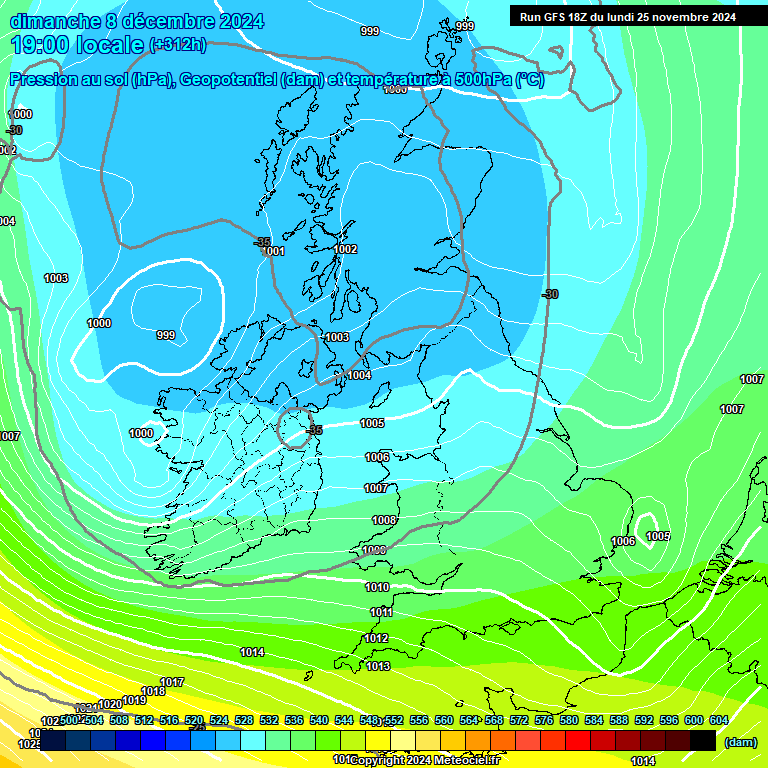 Modele GFS - Carte prvisions 