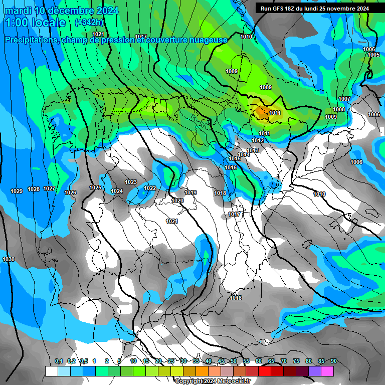 Modele GFS - Carte prvisions 