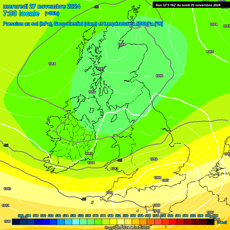 Modele GFS - Carte prvisions 