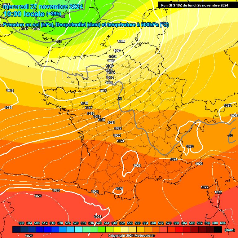 Modele GFS - Carte prvisions 