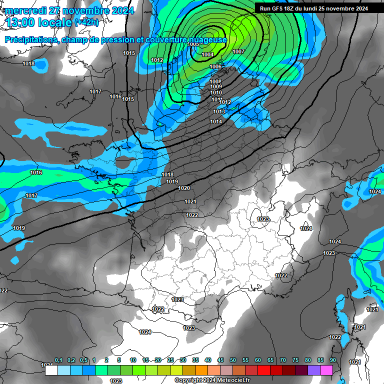 Modele GFS - Carte prvisions 