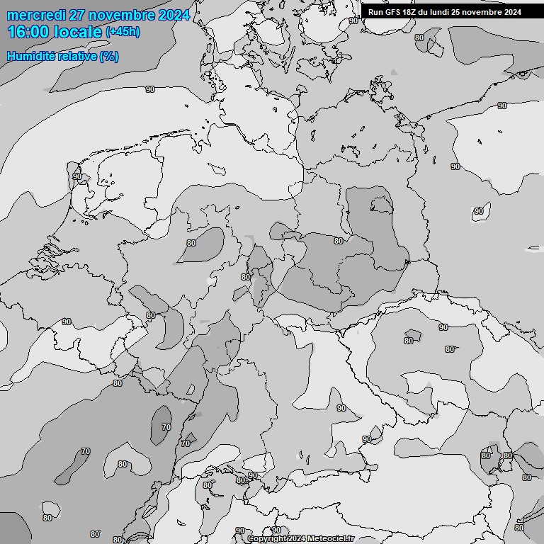 Modele GFS - Carte prvisions 