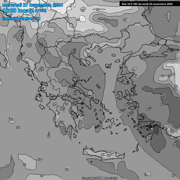 Modele GFS - Carte prvisions 