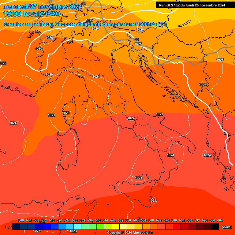 Modele GFS - Carte prvisions 