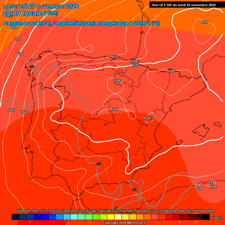 Modele GFS - Carte prvisions 