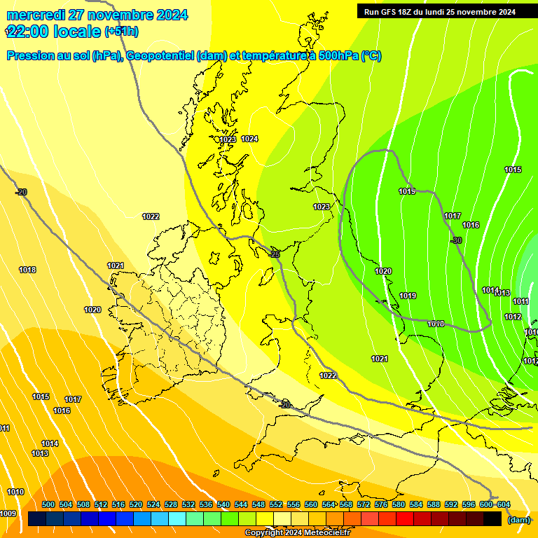 Modele GFS - Carte prvisions 