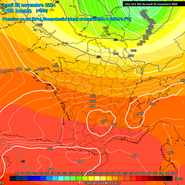 Modele GFS - Carte prvisions 