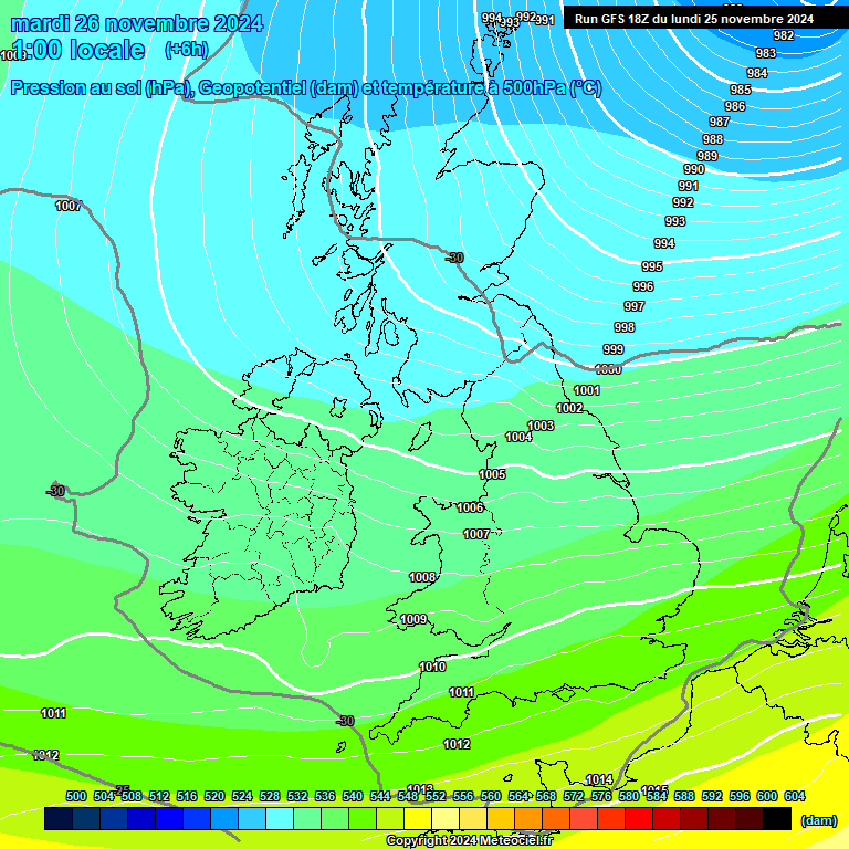 Modele GFS - Carte prvisions 