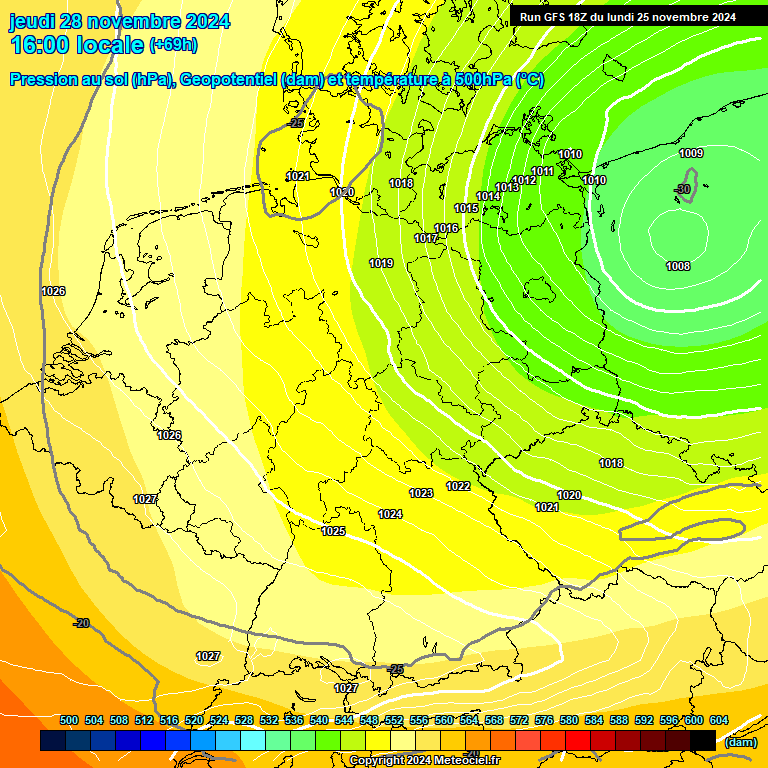 Modele GFS - Carte prvisions 