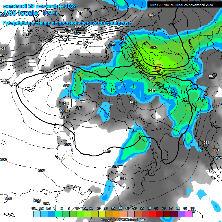 Modele GFS - Carte prvisions 