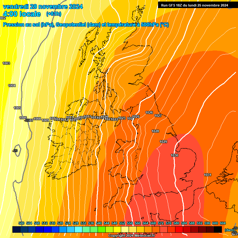 Modele GFS - Carte prvisions 