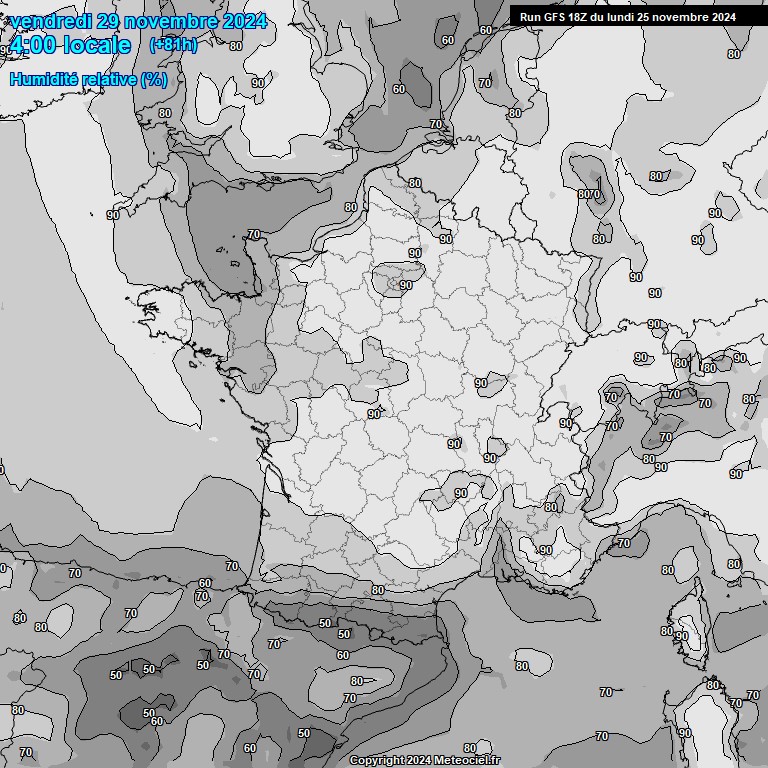 Modele GFS - Carte prvisions 