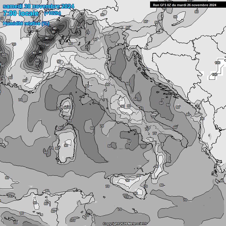 Modele GFS - Carte prvisions 