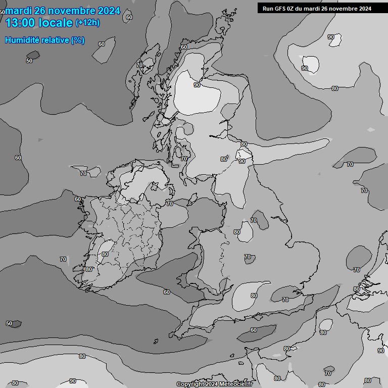 Modele GFS - Carte prvisions 