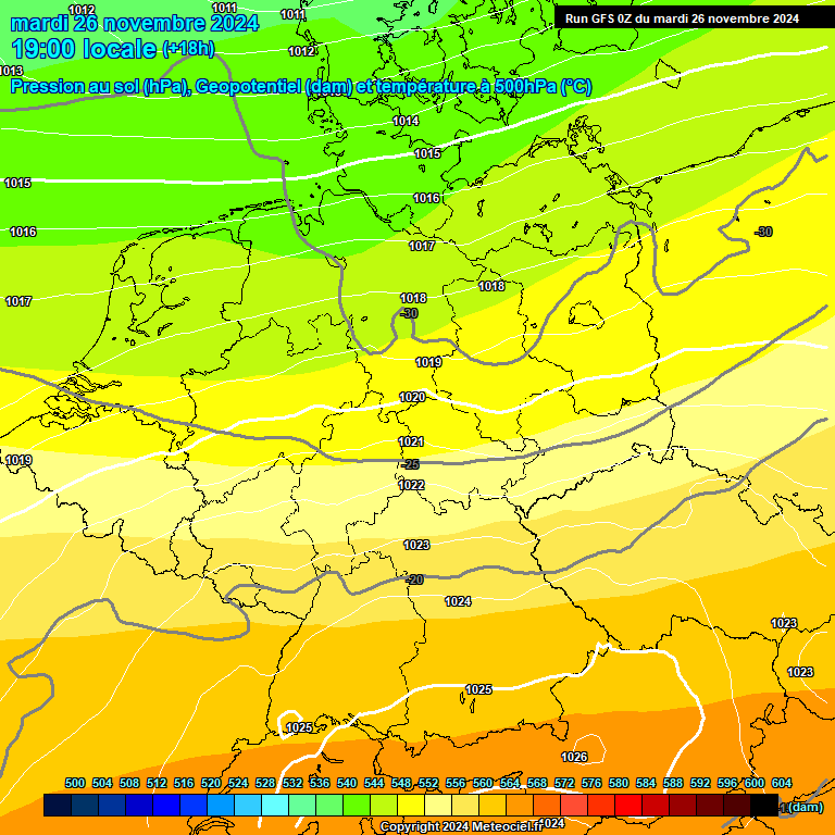 Modele GFS - Carte prvisions 