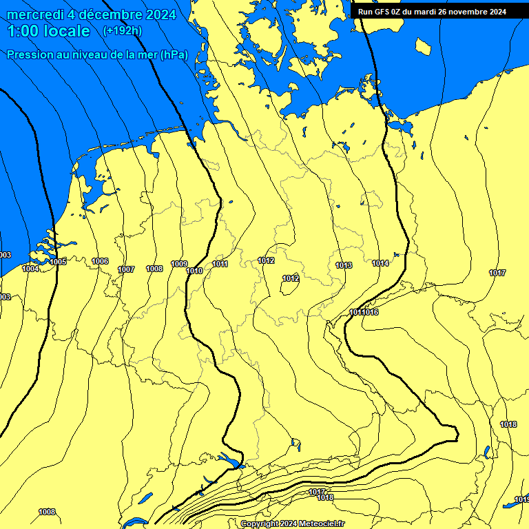 Modele GFS - Carte prvisions 