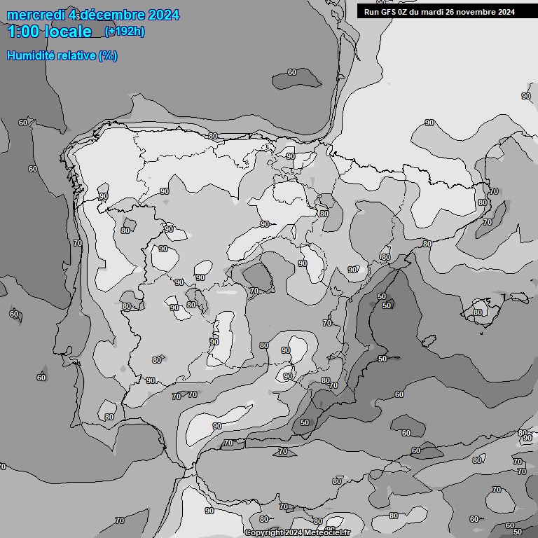 Modele GFS - Carte prvisions 