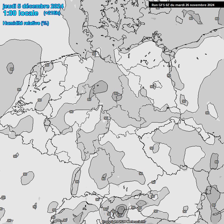 Modele GFS - Carte prvisions 