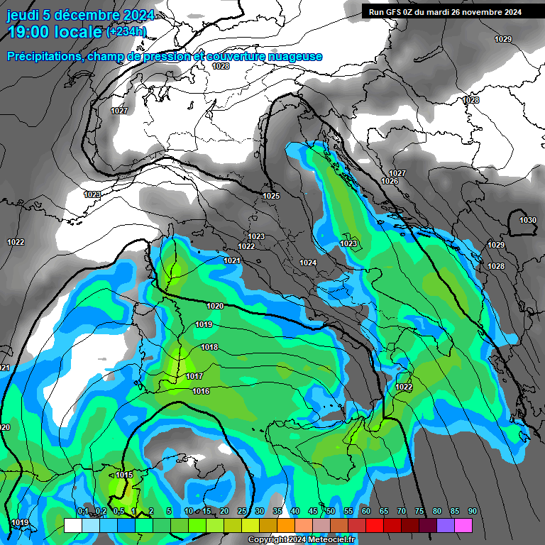 Modele GFS - Carte prvisions 