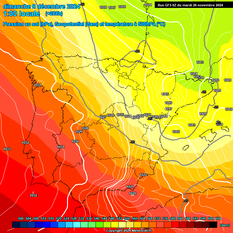 Modele GFS - Carte prvisions 