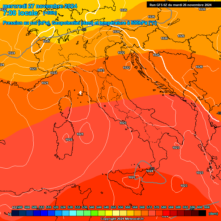 Modele GFS - Carte prvisions 