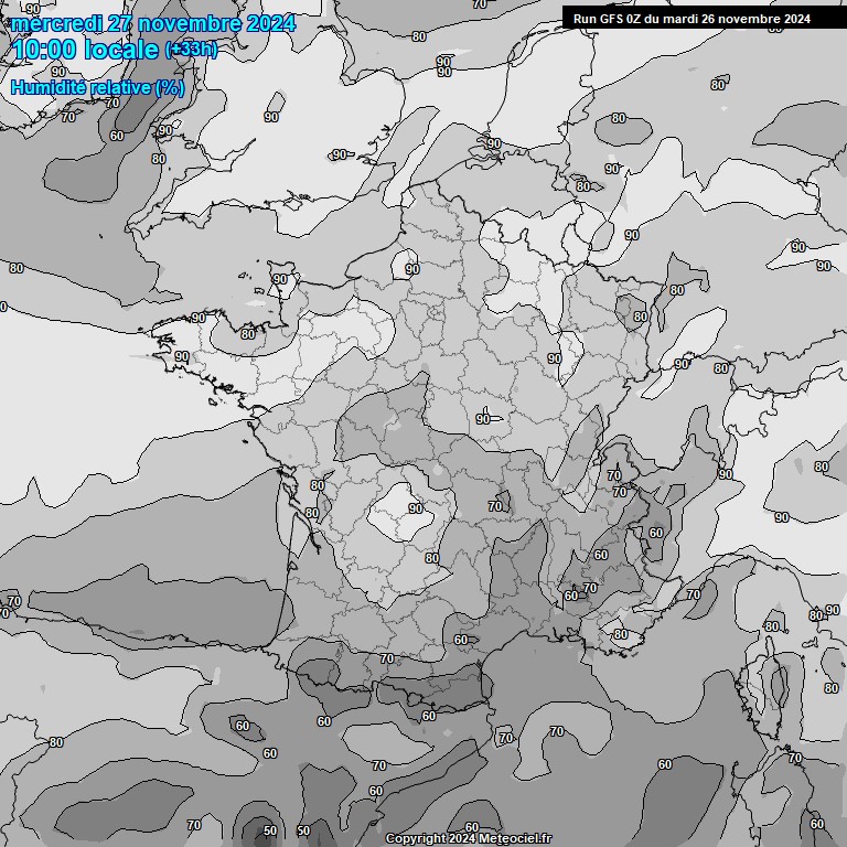 Modele GFS - Carte prvisions 