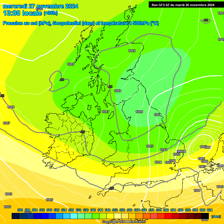 Modele GFS - Carte prvisions 