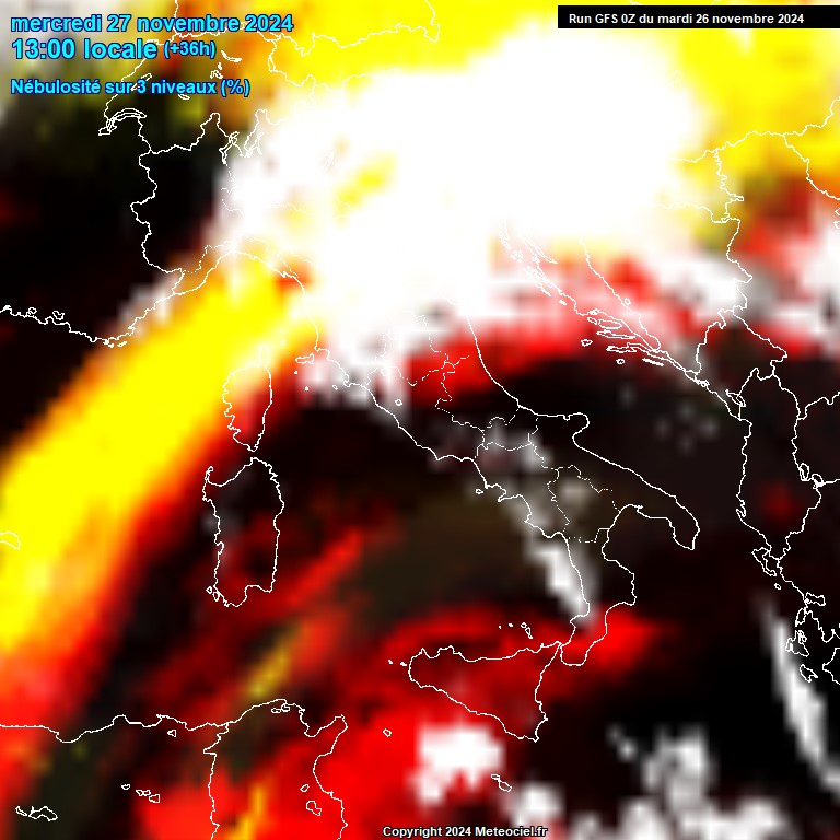 Modele GFS - Carte prvisions 