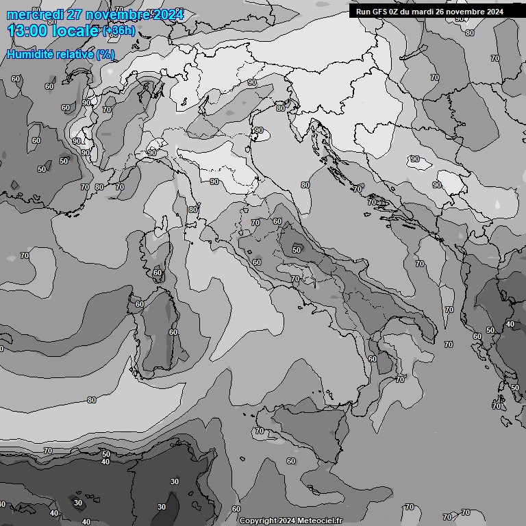 Modele GFS - Carte prvisions 