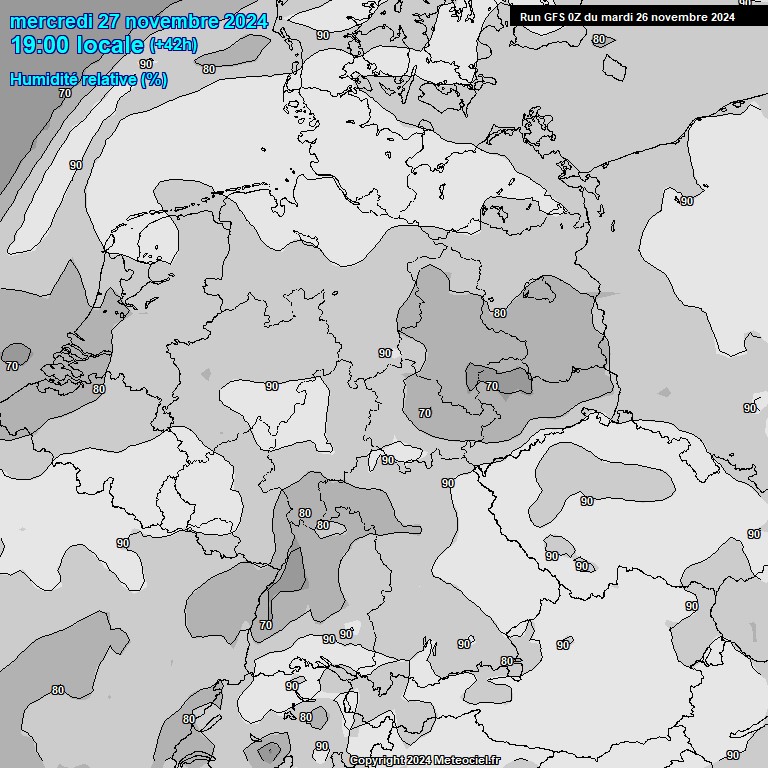 Modele GFS - Carte prvisions 