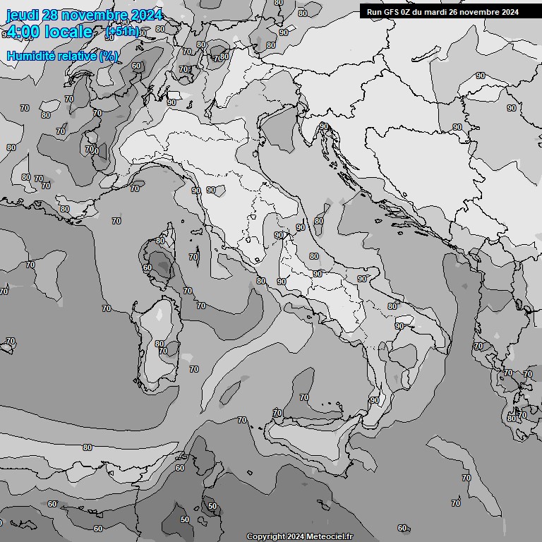 Modele GFS - Carte prvisions 