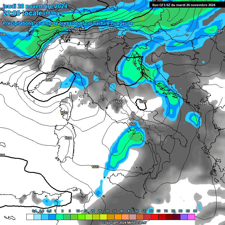 Modele GFS - Carte prvisions 