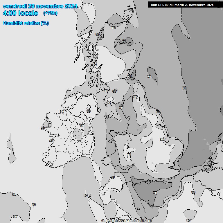 Modele GFS - Carte prvisions 