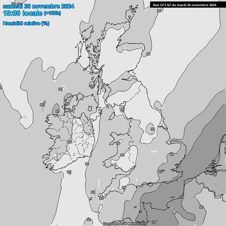 Modele GFS - Carte prvisions 