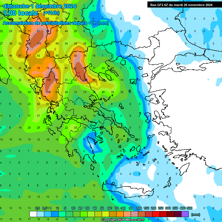 Modele GFS - Carte prvisions 