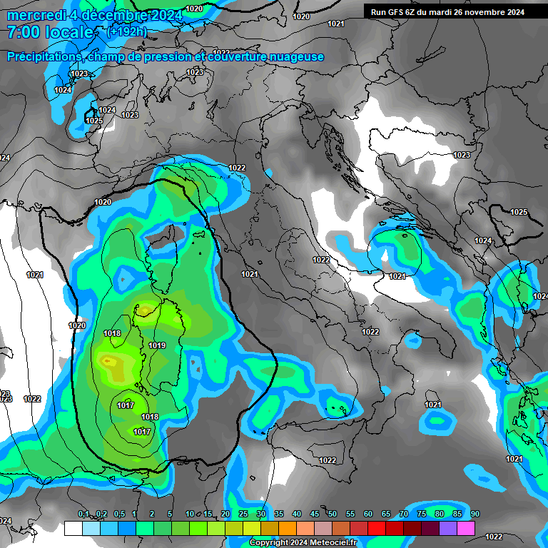 Modele GFS - Carte prvisions 