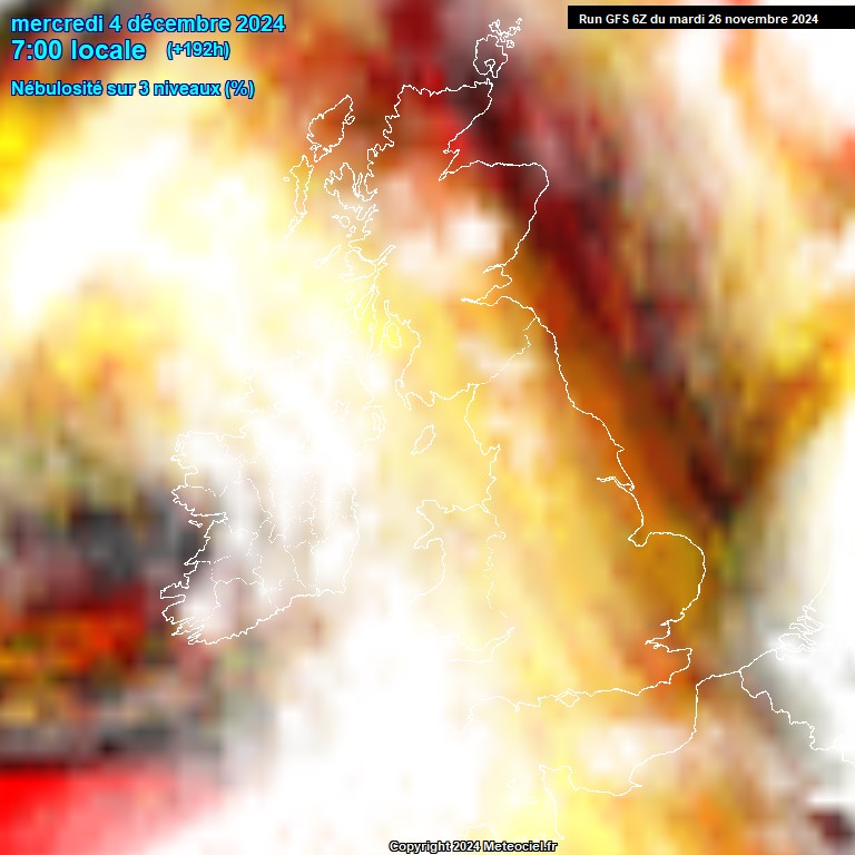 Modele GFS - Carte prvisions 