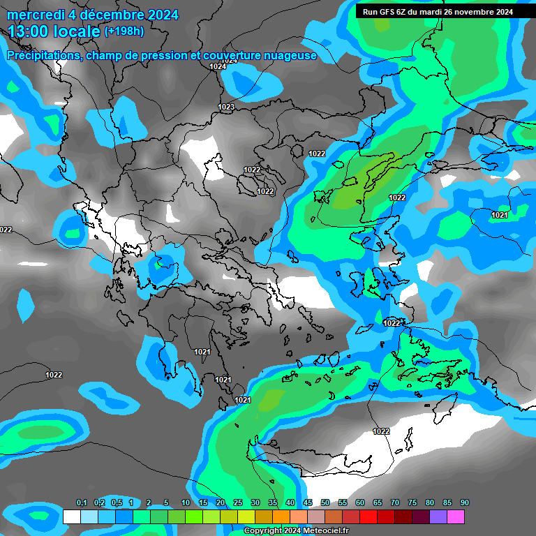 Modele GFS - Carte prvisions 