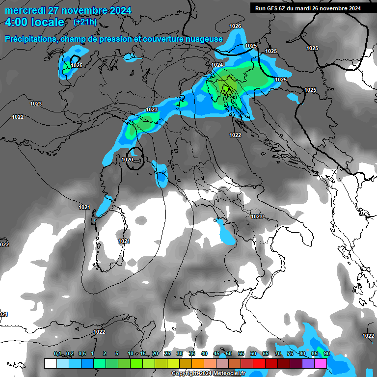 Modele GFS - Carte prvisions 