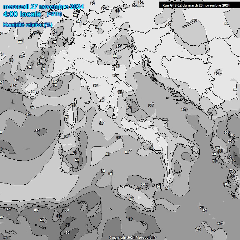 Modele GFS - Carte prvisions 