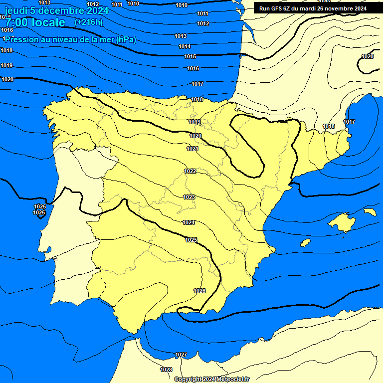 Modele GFS - Carte prvisions 