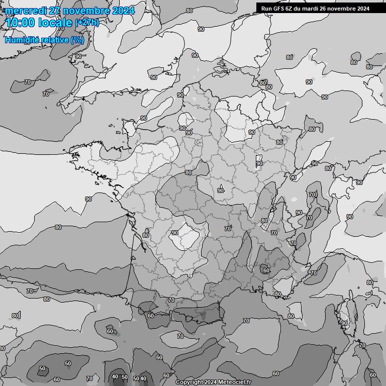 Modele GFS - Carte prvisions 