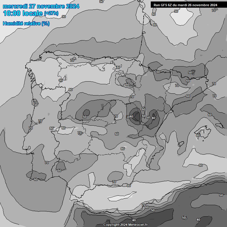 Modele GFS - Carte prvisions 