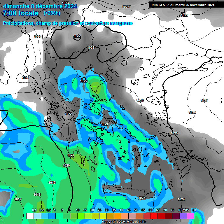 Modele GFS - Carte prvisions 